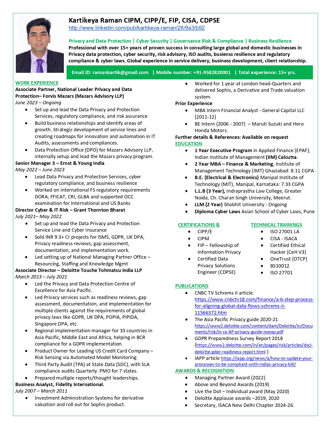  Model Resume